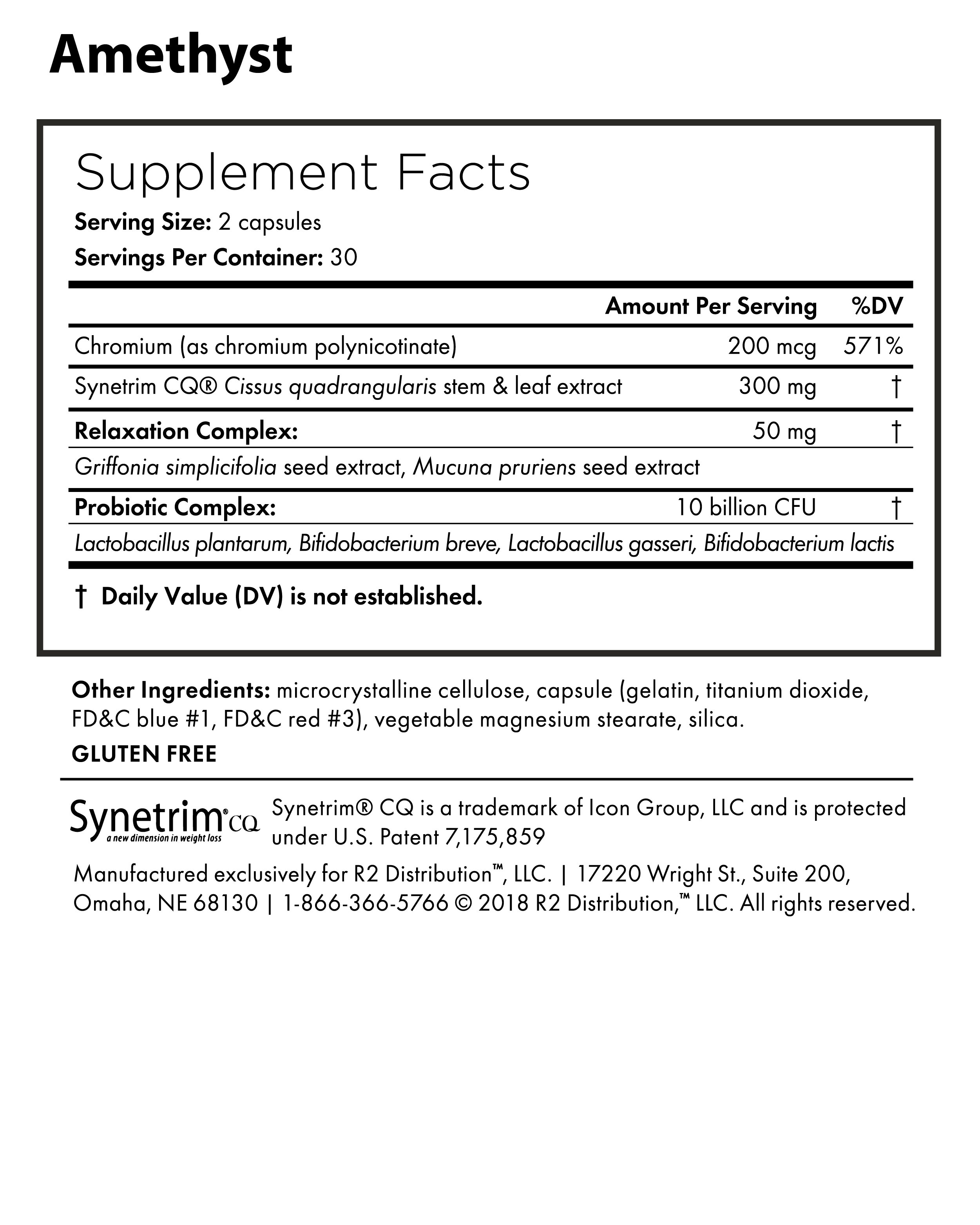 Amethyst - Nutrition Facts Amethyst -Nutrition Facts