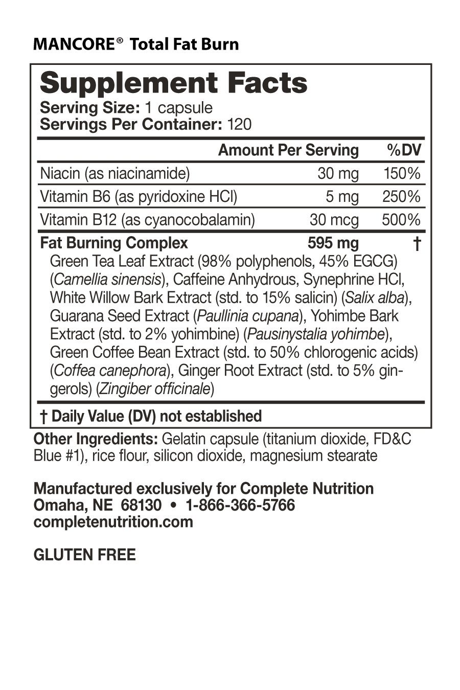Mancore 2-Pack - Nutrition Facts Mancore 2-Pack - Nutrition Facts