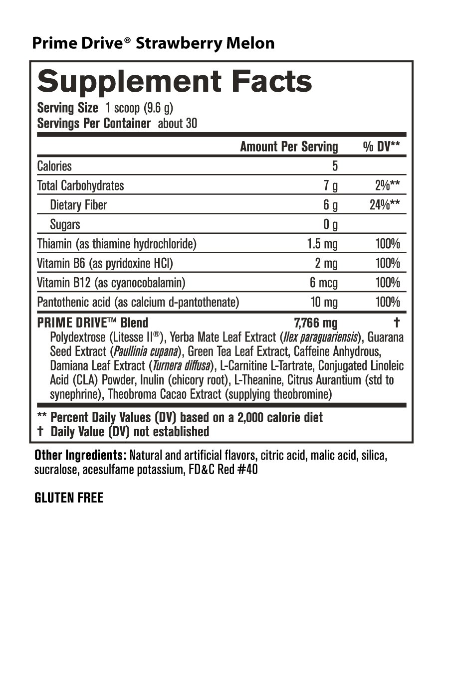 Prime 24-Hour Energy Pack - Nutrition Facts Prime 24-Hour Energy Pack - Nutrition Facts