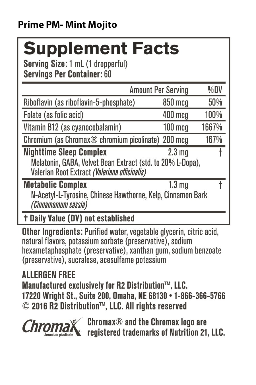 Prime 24-Hour Energy Pack - Nutrition Facts Prime 24-Hour Energy Pack - Nutrition Facts