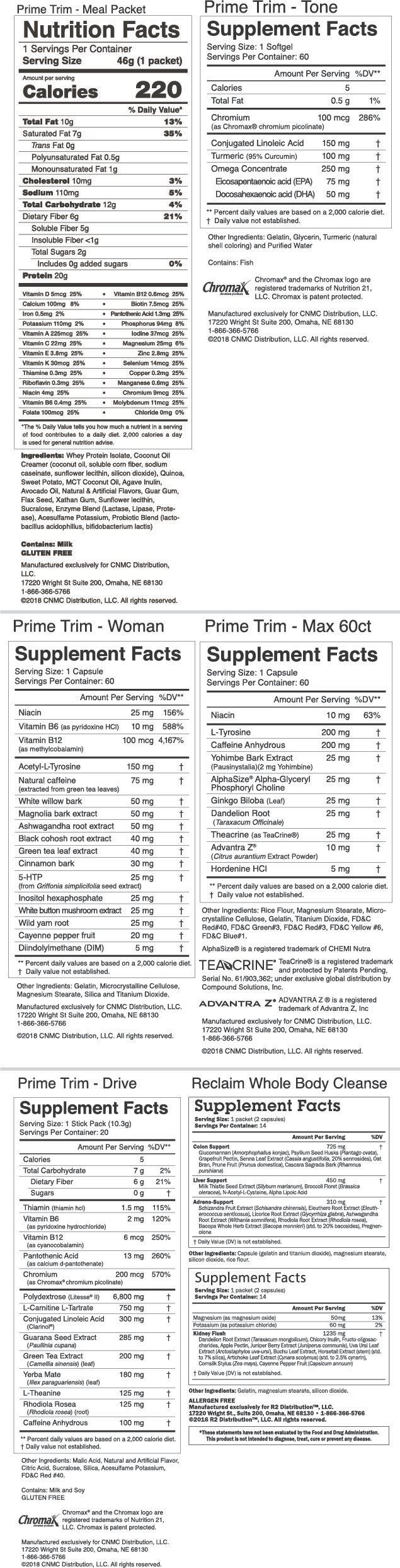 Prime Trim Complete 30 Day System + FREE Cleanse & Shaker Cup - Nutrition Facts Prime Trim Complete 30 Day System + FREE Cleanse & Shaker Cup -Nutrition Facts