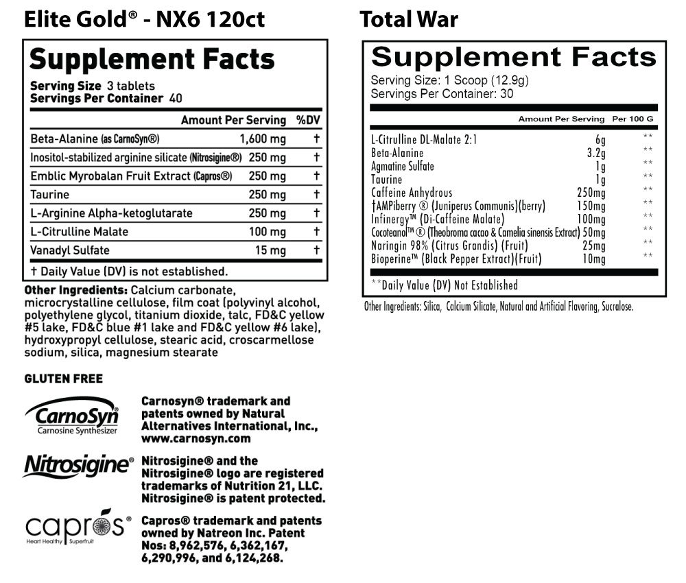 War Stack - Nutrition Facts War Stack -Nutrition Facts
